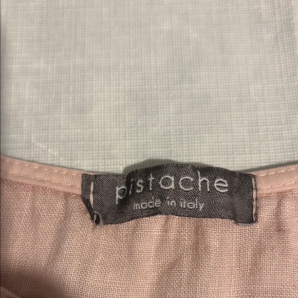 100% linen pistache made in Italy dress - Picture 3 of 6